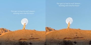 Dog Living His ‘Wolf Dream’ With Full Moon Steals Hearts